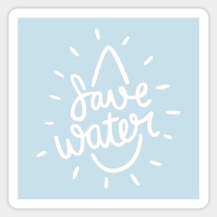 Save Water in White Sticker